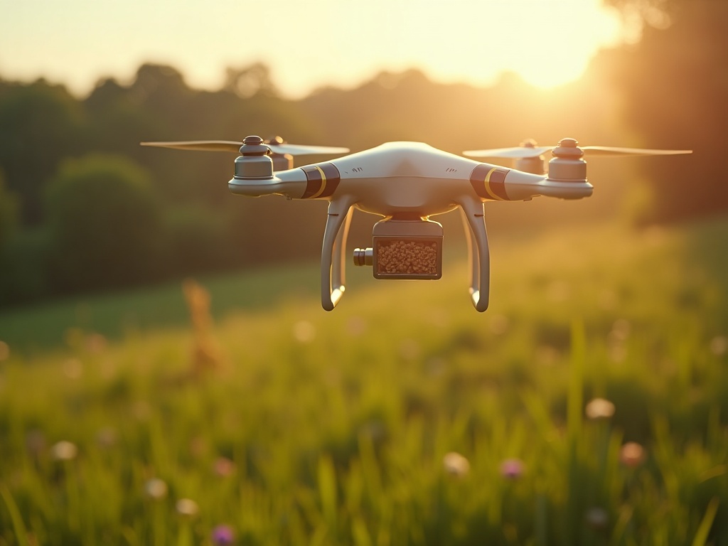 Kırsala mama taşıyan bir drone